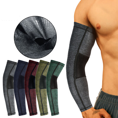 #ad 1 Pair Cooling Arm Sleeves Cover UV Sun Protection Outdoor Sports For Men Women $11.99