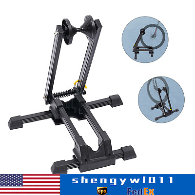 #ad #ad Foldable Bicycle Floor Double Pole Parking Rack Storage Bike Stand Rack Portable $24.70