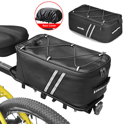 #ad #ad Waterproof Bicycle Rear Rack Seat Bag Bike Cycling Storage Pouch Trunk Pannier $12.99