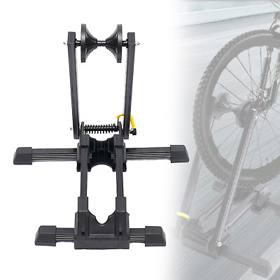 #ad Bicycle Bike Floor Parking Storage Stand Display Rack Folding Holder Black $25.65