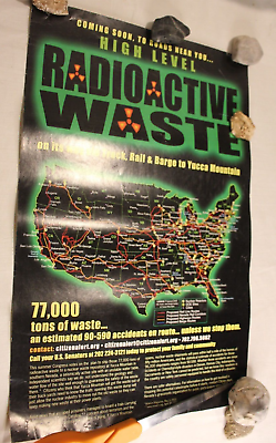 #ad Radio active waste poster 11 x 17 quot; map of routes to yucca mountain for nuclear $12.99