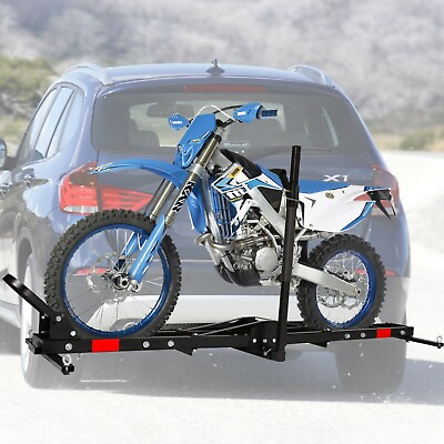 Koreyosh Hitch Mounted Motorcycle Dirt Bike Carrier Hitch Rack Hauler with Ramp $188.09
