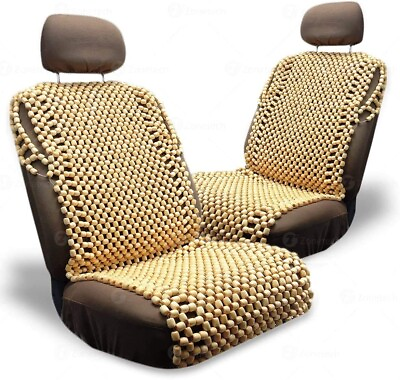 #ad Zone Tech 2x Natural Wood Wooden Beaded Seat Cover Massage Cool Car Cushion $39.99
