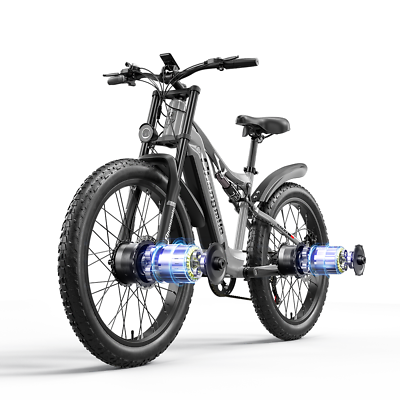 #ad #ad Electric Mountain Bike 26quot; 2000W Full suspension Fat Tyre E Bike Dual Motor MTB $1699.00