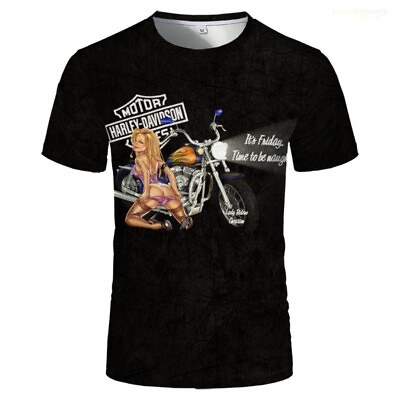 #ad Harley Men#x27;s DavidsonRite Crew Neck Short Sleeve Cotton T Shirt Black $29.99
