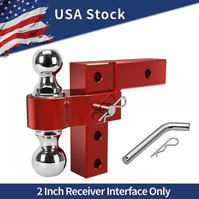 2quot; Receiver 6#x27;#x27; Adjustable Trailer Hitch Lock Dual Ball Towing 2quot; amp; 2 5 16#x27;#x27; Pin $73.22