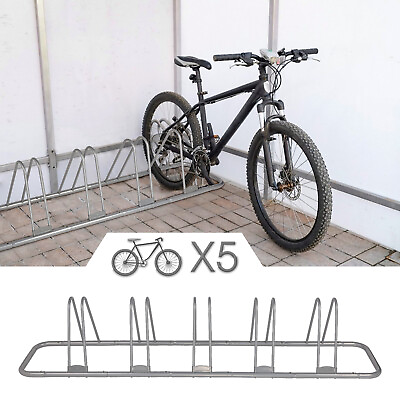 Luckyermore 5 Bike Bicycle Rack Floor Parking Holder Stand Garage Ground Storage $45.99