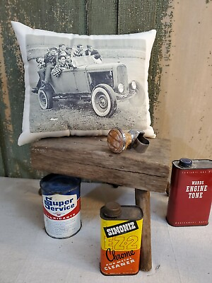 #ad VINTAGE FORD MODEL A RAT ROD ROADSTER BLACK AND WHITE PHOTO CAR BOYS PILLOW $19.95