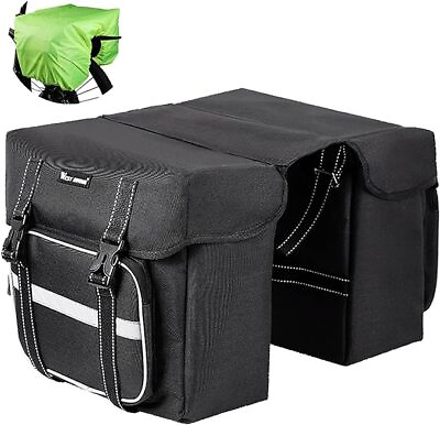 #ad Waterproof Bike Double Pannier Bag Bicycle Rear Rack Pack with Reflective Stripe $26.48
