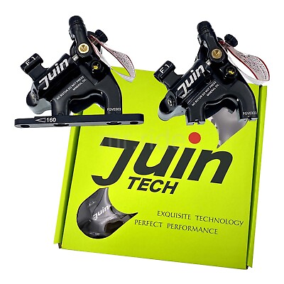 #ad #ad JUIN Tech F1 Hydraulic Flat mount Road CX Bike Disc Brake set W 160 rotors Black $139.51
