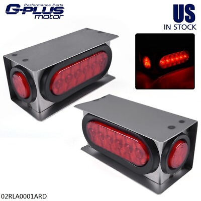 #ad #ad Fit For Truck Red LED Trailer Steel Box Kit W 6quot; Oval Tail Light 2quot; Marker Lamp $32.47