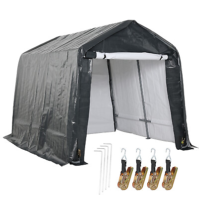 #ad Aoodor Outdoor Heavy Duty Storage Shelter Portable Shed Carport w Zipper Door $189.99