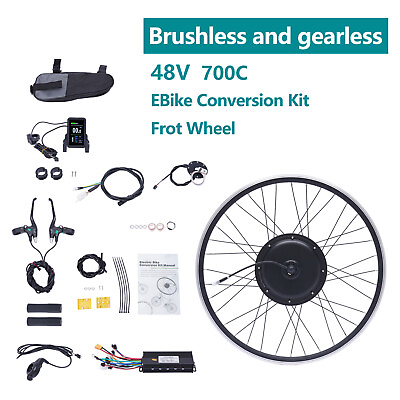 1000W eBike Conversion Kit 700C Front Wheel Electric Bike DIY LCD 45 55km h $230.00