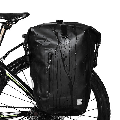 #ad #ad Rhinowalk Bike Pannier Bag 25L Big Capacity Waterproof Rear Rack Black Travel $60.83