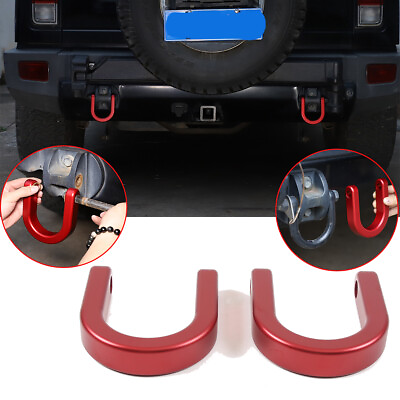 2PCS Red Car Hitch Tow Hook Track Racing Trailer Rescue Ring For Hummer H2 03 09 $129.99