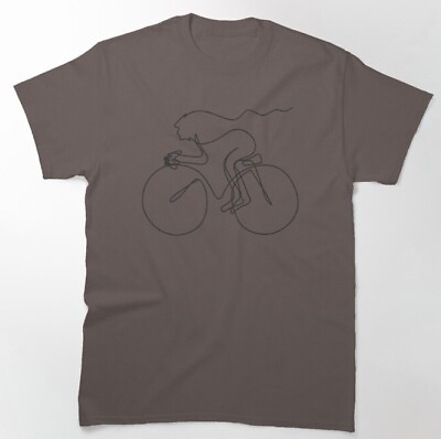 #ad Cool Bike Girl Sketch Drawing Funny Cyclist Tee Unisex T Shirt $19.99