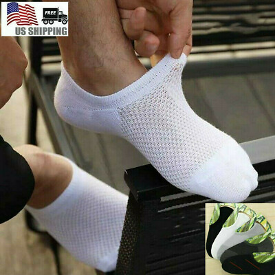 #ad #ad 10Pack Men Bamboo Cotton No Show Socks Low Cut Casual Sport Solid Nonslip Summer $8.99