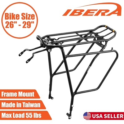 Ibera Bike Rear Rack Touring Carrier Plus for Disc Brake Mount MTB Fat Tire Bike $49.99