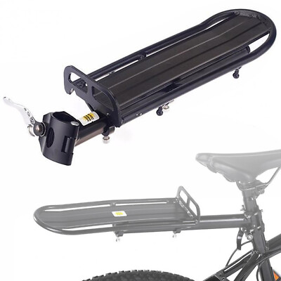 #ad Bike Rear Rack Aluminum Alloy Bicycle Cargo Rack Luggage Carrier 50KG Capacity $16.99