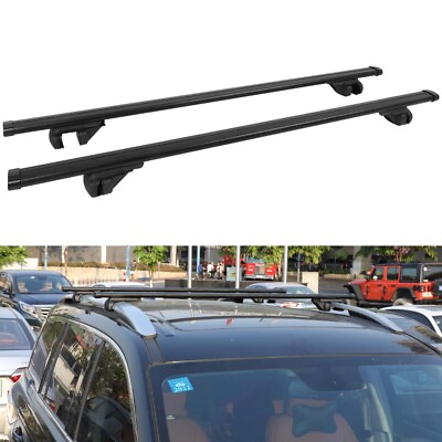 #ad Black 53quot; Rooftop Rack Cross Bar Cargo Luggage Carrier For GMC Terrain 2010 2023 $139.79