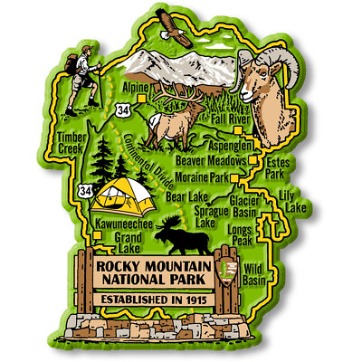 #ad Rocky Mountain National Park Map Magnet by Classic Magnets $7.99