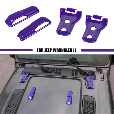 #ad 6x Front Hood Hinge Trim Cover Kit For Jeep Wrangler JL 2018 Purple Accessories $21.52