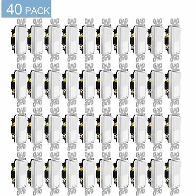 #ad Wall Rocker Light Switch On Off Single Pole Commercial Grade UL for LED 40 Pack $72.96