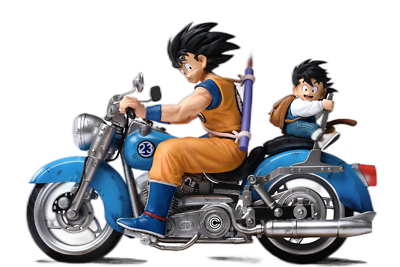 #ad Anime Dragon Ball Z Goku Son Gohan Motorcycle PVC Figure Statue Collection Gift $55.99