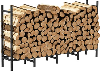 #ad Heavy Duty Firewood Rack Adjustable Metal Log Stacker Stand for Outdoor Indoor $29.99