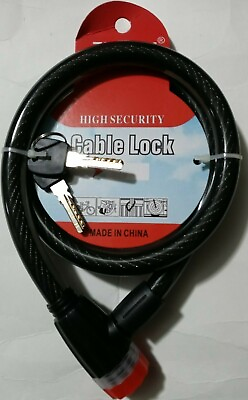 Zhonli 36 Inch Bike Locks Cable Lock Coiled Secure Keys Bike Cable Lock Black $12.99