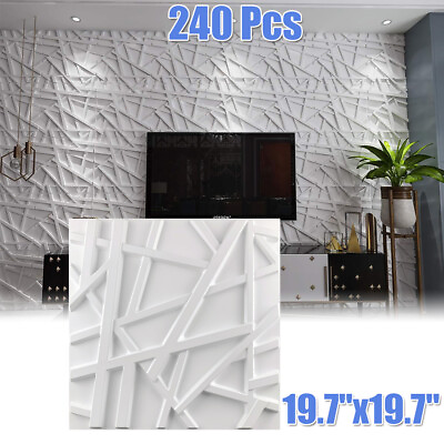 #ad 240Pcs Modern 3D Wall Panels DIY PVC Art Line Design Home Wall Ceiling Decor $656.99
