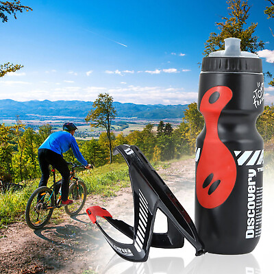 #ad 750ml Sports Water Bottle with Bottle Holder and Mountain Bike Holder with Attac $10.33