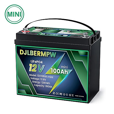 #ad Mini 12V 100Ah LiFePO4 Lithium Battery For Marine Trolling Motor $189.99