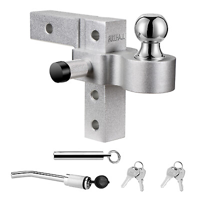 #ad FULLHAUL 6quot; Adjustable Trailer Hitch Aluminu Ball Mount Fits 2 Inch Receiver $69.99