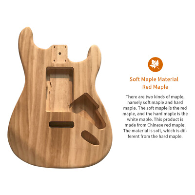 Maple Electric Guitar Body Unfinished DIY Wood ST Guitar Barrel Replacement Part $33.24