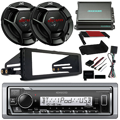 #ad Marine Stereo Receiver 2x 6.5quot; Speakers HandleBar Kit Amp Harley Accessories $635.49