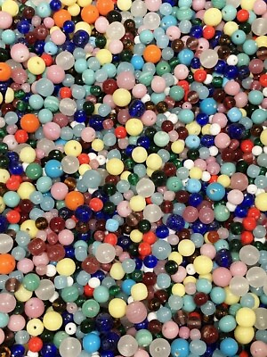 #ad 1 POUND VINTAGE JAPANESE CHERRY BRAND GLASS ASSORTED COLOR amp; SIZE BULK BEAD LOT $18.74