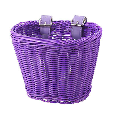 #ad #ad Kid Simulation Wicker Woven Bike Front Basket Storage Basket Bicycle Accessories $13.53