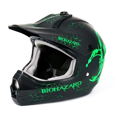 #ad Youth MX Offroad Helmet Full Face motocross dirt bike Sport Helmets Black Green $89.99