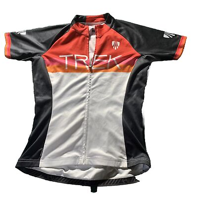 #ad Trek Bontrager Profila Womens LARGE Cycling Jersey Pockets Stripe $15.10