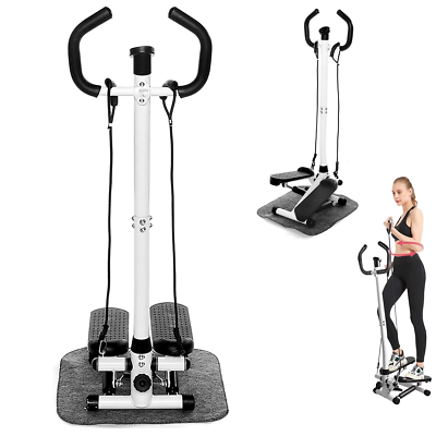 #ad #ad Mini Stepper Exercise Machine Stair Equipment 330LBS w Resistance Bands amp; Handle $39.98