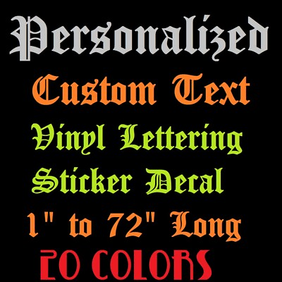 Custom Text Vinyl Lettering Sticker Decal Personalized Window Wall Business Car1 $39.99