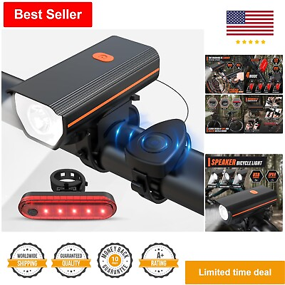 #ad Rechargeable Bike Lights Multi Mode Brightness Bell Easy Installation $17.99