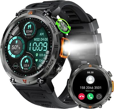 #ad Smart Watch For Men Military Watch Touch With LED Flashlight 1.45quot; HD Outdoor $38.99