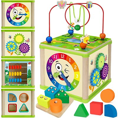 #ad #ad learning toys for toddler 1 2 3 years old 5 in 1 wooden activity cube girl $18.30