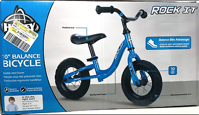 #ad Huffy 10 inch rock it balance bicycle quot;Bluequot; for ages 3 5 $55.00