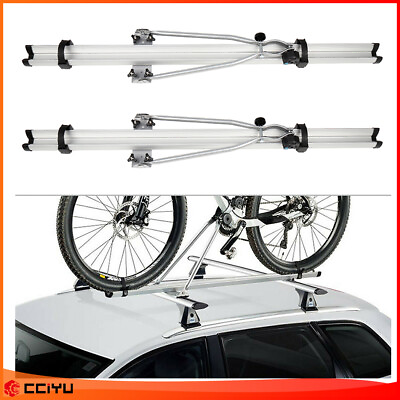 #ad 2X Roof Top Rubber Mounted Bike Bicycle Attachment Rack Lock Carrier Universal $94.17