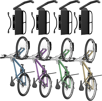 #ad 4Pack Swivel Bike Wall Rack Adjustable Cycling Wall Mounted Holder Hook Garage $125.84