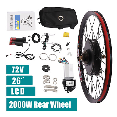 #ad 26 inch Rear Wheel 72V 2000W Electric Bicycle Motor E Bike Hub Conversion Kit $396.15