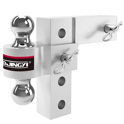 #ad Adjustable Trailer Hitch Fits 2#x27;#x27; Receiver 6#x27;#x27; Drop Rise 3500LBS Dual Ball $81.77